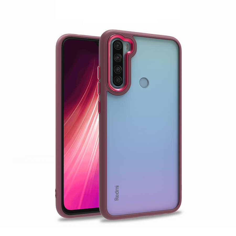 Xiaomi Uyumlu Redmi Note 8 Kılıf Tuhatu Flora Kapak-Kırmızı