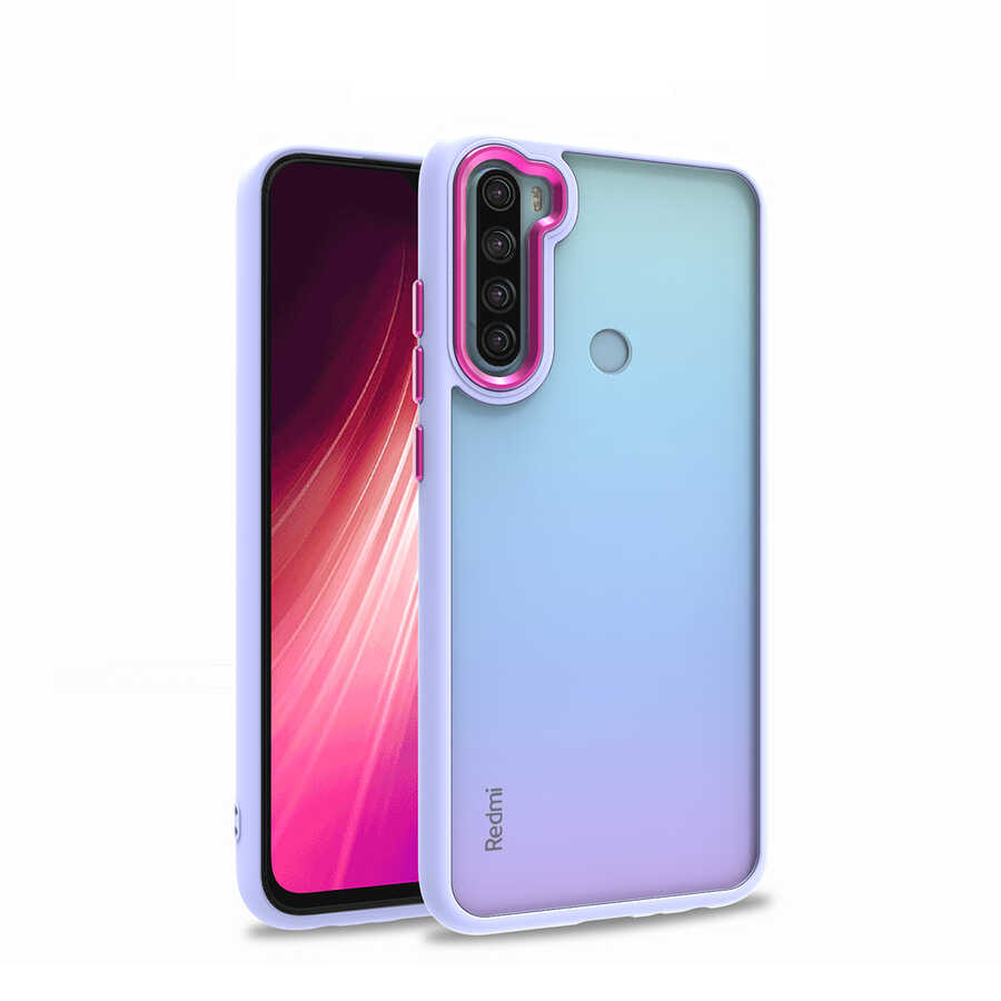 Xiaomi Uyumlu Redmi Note 8 Kılıf Tuhatu Flora Kapak-Lila