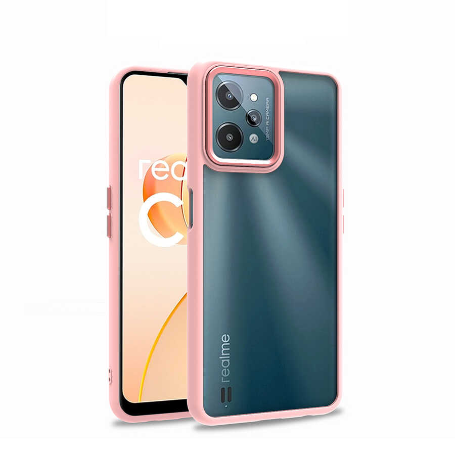 Realme C31 Kılıf Tuhatu Flora Kapak-Rose gold