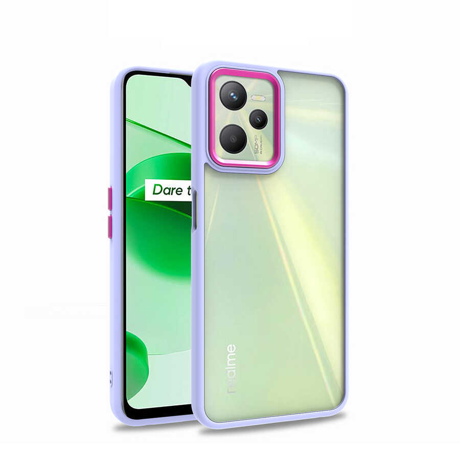 Realme C35 Kılıf Tuhatu Flora Kapak-Lila