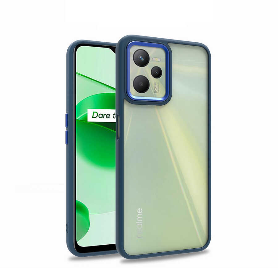 Realme C35 Kılıf Tuhatu Flora Kapak-Mavi