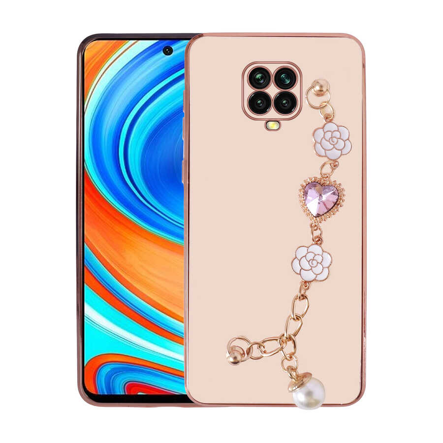 Xiaomi Uyumlu Redmi Note 9S Kılıf El Tutamaçlı Kamera Korumalı Tuhatu Taka Silikon Kapak-Pembe