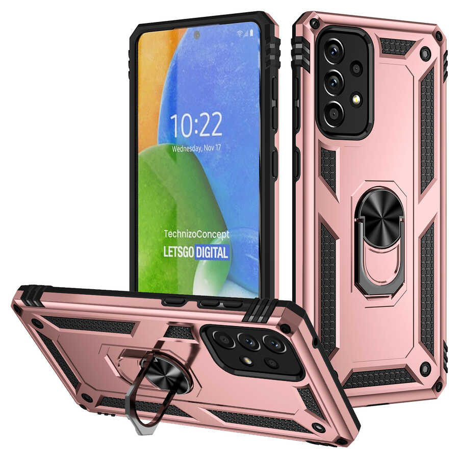 Galaxy Uyumlu A73 Kılıf Tuhatu Tank Kapak-Rose gold