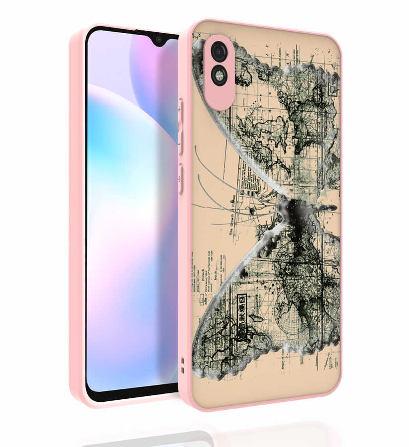 Xiaomi Uyumlu Redmi 9A Kılıf Desenli Kamera Korumalı Parlak Tuhatu Nora Kapak-No4