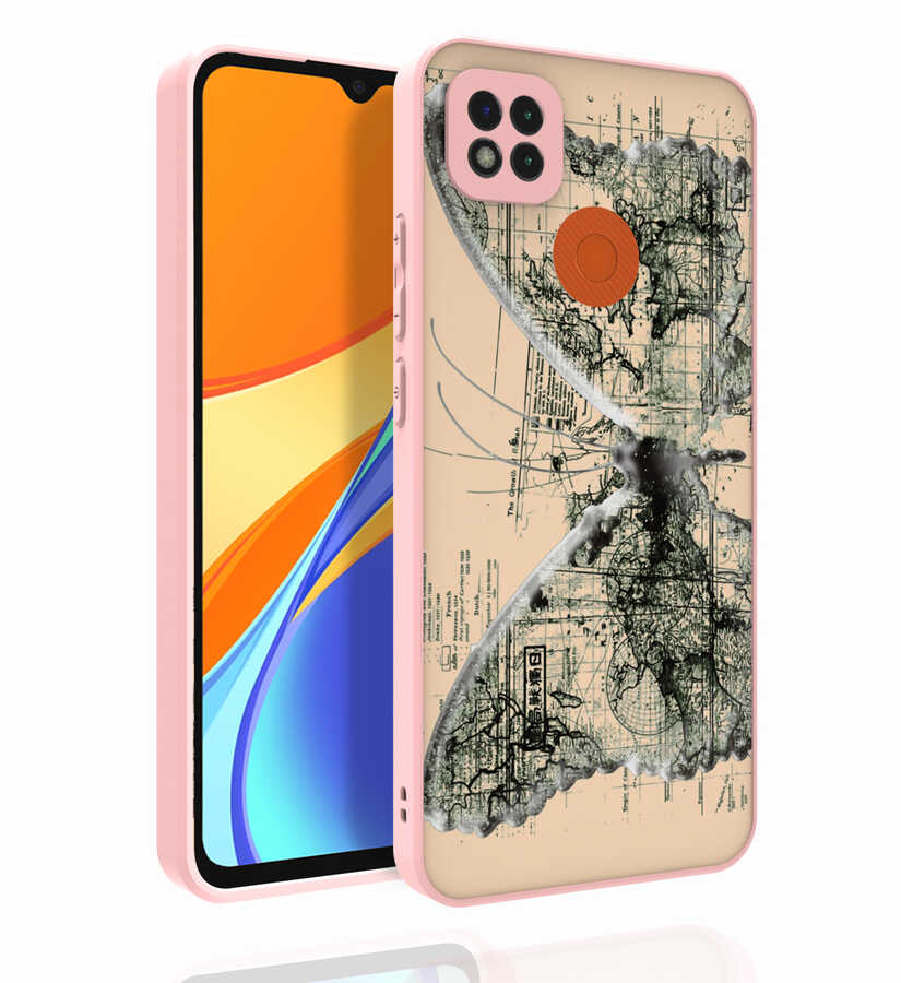 Xiaomi Uyumlu Redmi 9C Kılıf Desenli Kamera Korumalı Parlak Tuhatu Nora Kapak-No4