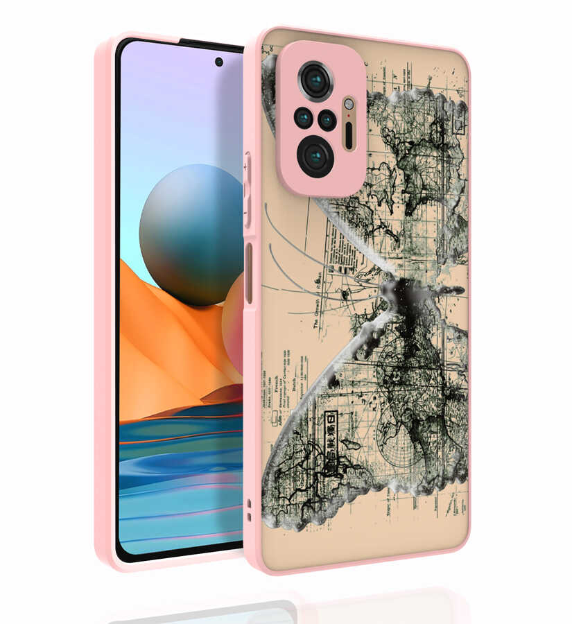 Xiaomi Uyumlu Redmi Note 10 Pro Kılıf Desenli Kamera Korumalı Parlak Tuhatu Nora Kapak-No4