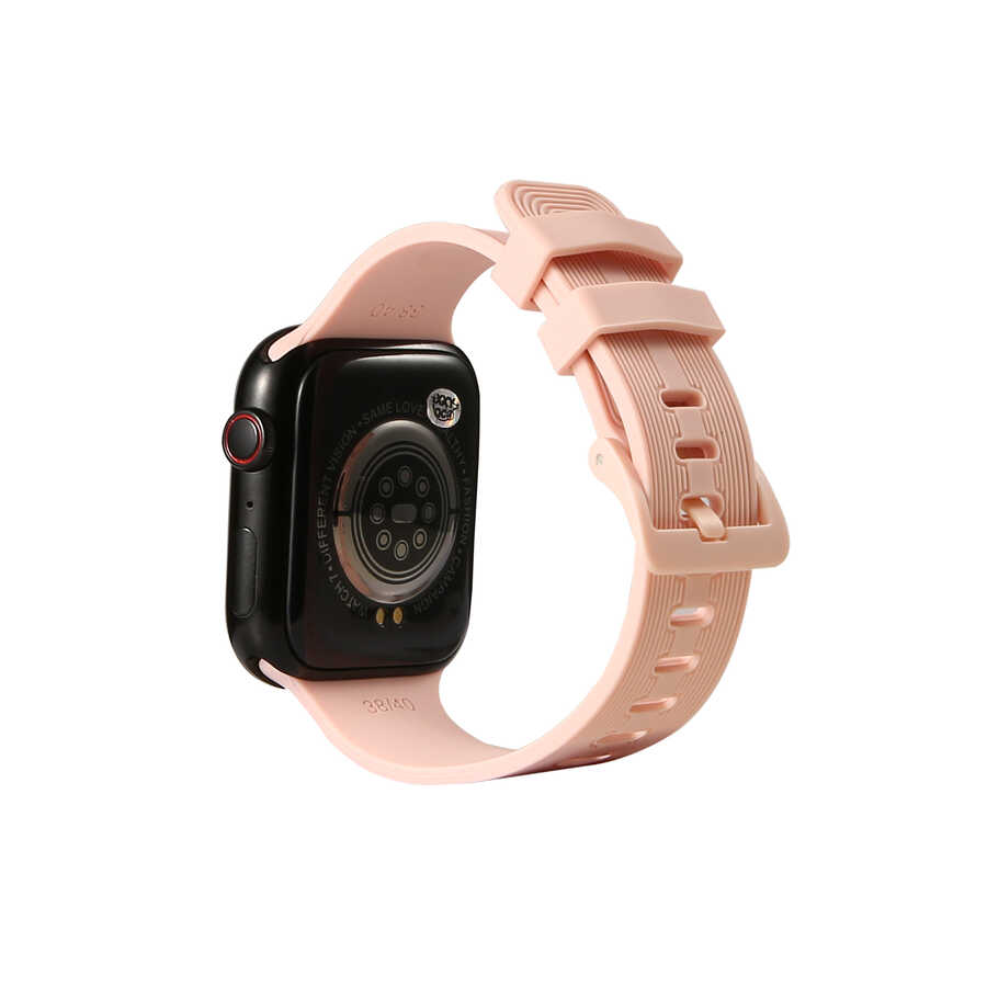 Watch Ultra 49mm Kordon Çeşme Silikon Strap Kayış-Pembe