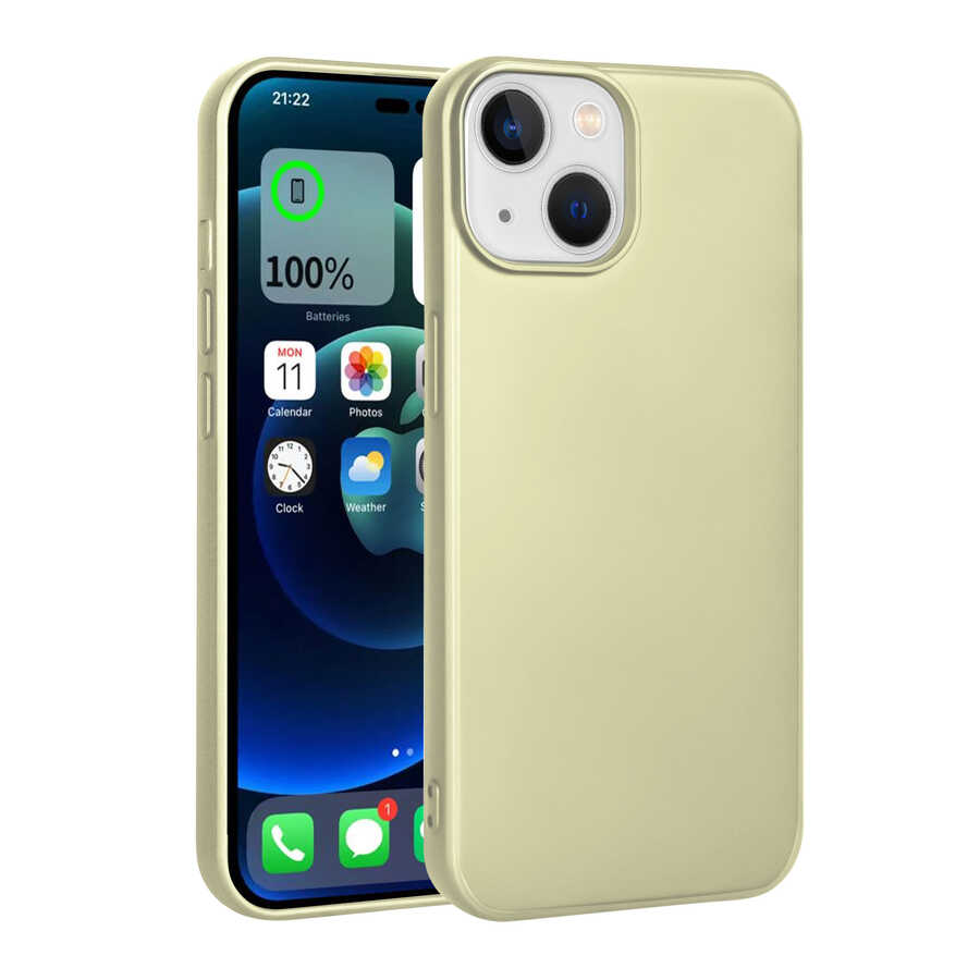 iPhone Uyumlu 14 Kılıf Tuhatu Marino Silikon Kapak-Gold