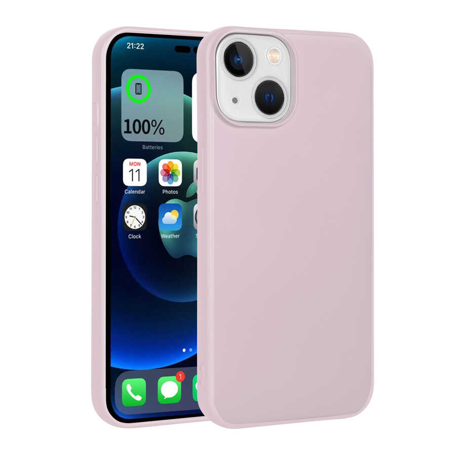 iPhone Uyumlu 14 Kılıf Tuhatu Marino Silikon Kapak-Rose gold