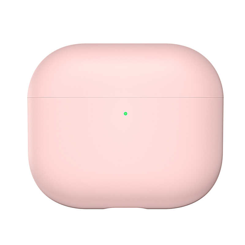 Airpods Uyumlu 3 Kılıf Benks Liquid Silikon PC Kapak-Pembe