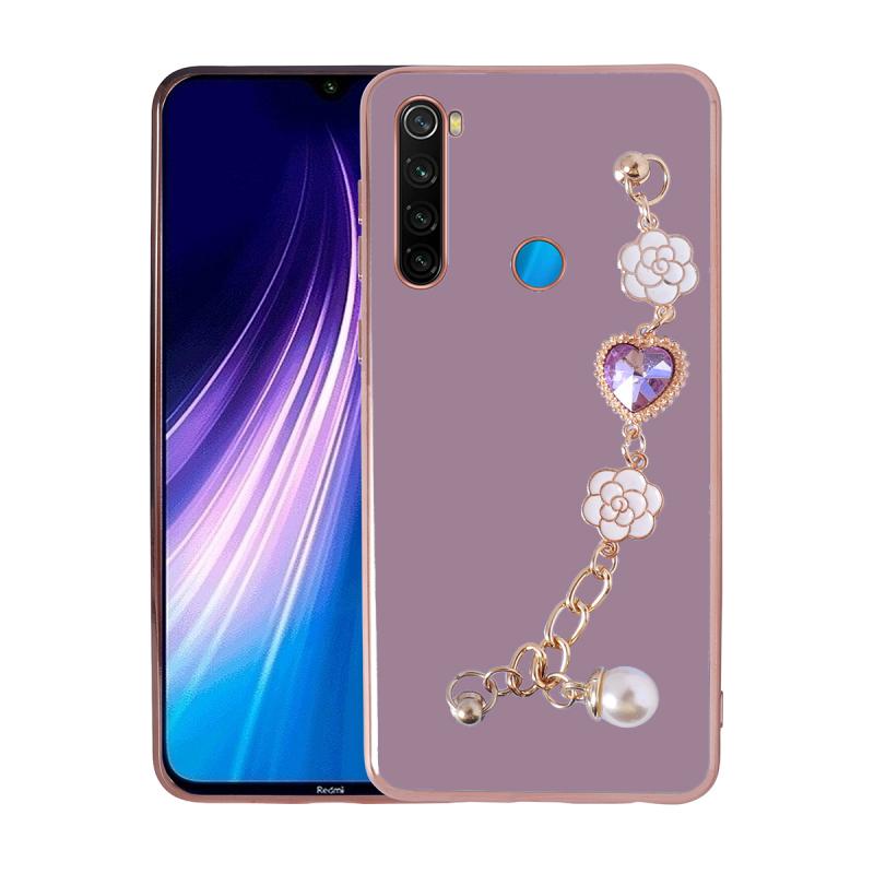 Xiaomi Uyumlu Redmi Note 8 Kılıf El Tutamaçlı Kamera Korumalı Tuhatu Taka Silikon Kapak-Mor