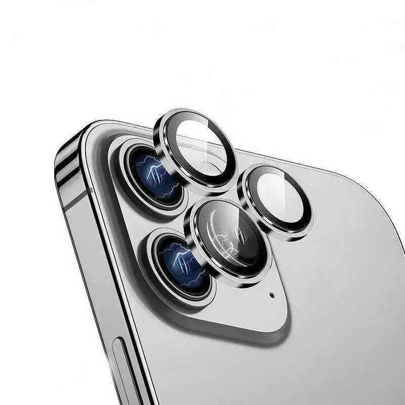 iPhone Uyumlu 14 Pro ​​​Wiwu Lens Koruyucu Metal Kamera Lens Koruyucu-Gümüş