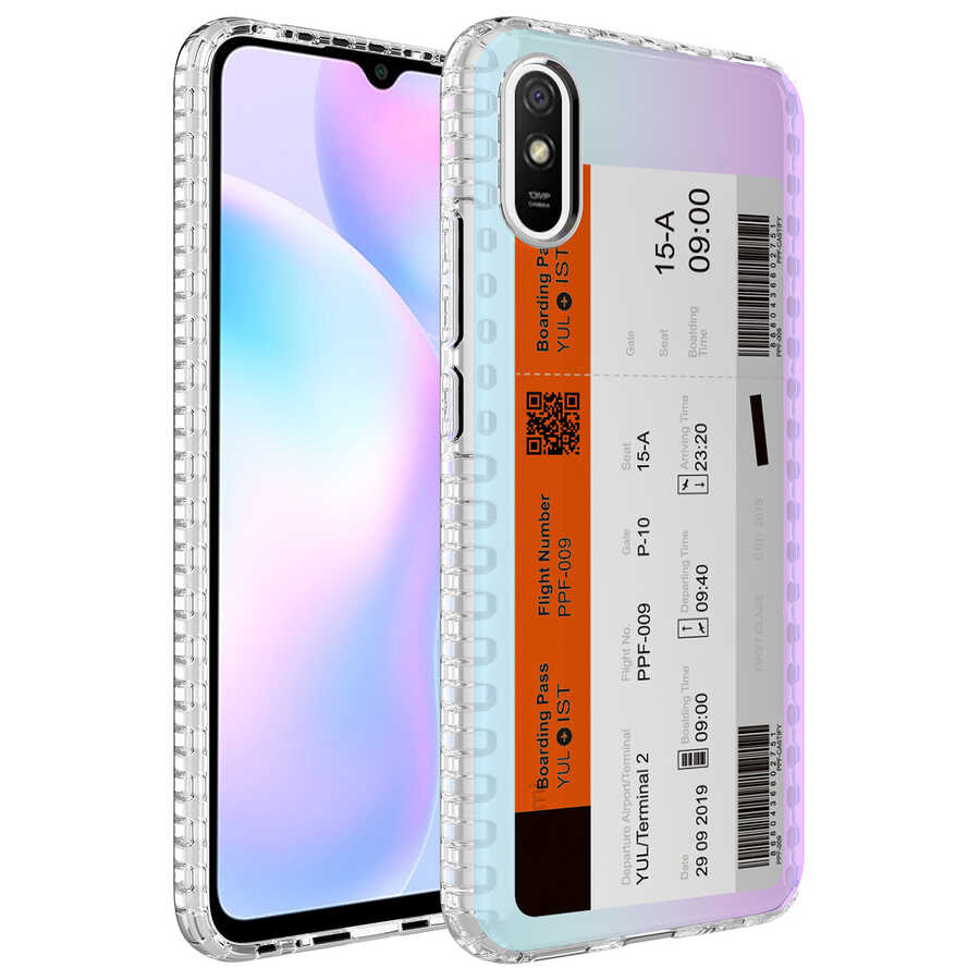 Xiaomi Uyumlu Redmi 9A Kılıf Airbag Kenarlı Renkli Desenli Silikon Tuhatu Elegans Kapak-No1