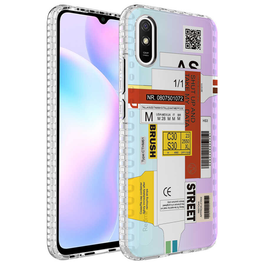 Xiaomi Uyumlu Redmi 9A Kılıf Airbag Kenarlı Renkli Desenli Silikon Tuhatu Elegans Kapak-No2