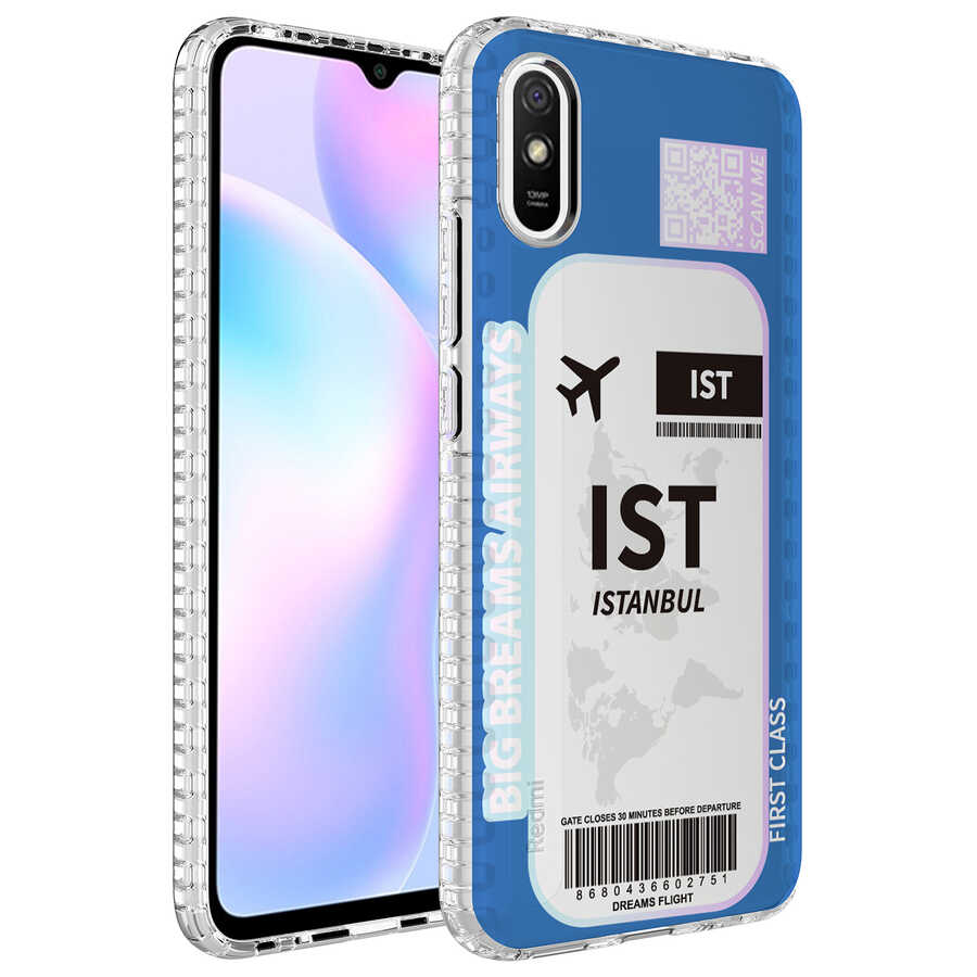 Xiaomi Uyumlu Redmi 9A Kılıf Airbag Kenarlı Renkli Desenli Silikon Tuhatu Elegans Kapak-No4