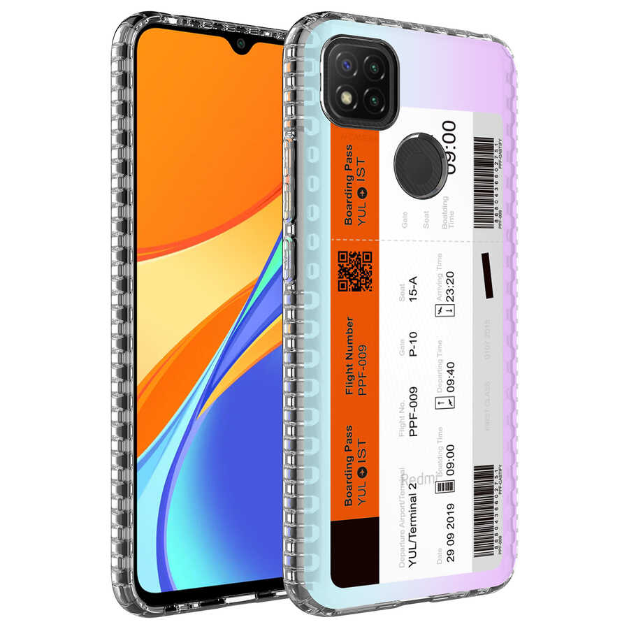 Xiaomi Uyumlu Redmi 9C Kılıf Airbag Kenarlı Renkli Desenli Silikon Tuhatu Elegans Kapak-No1