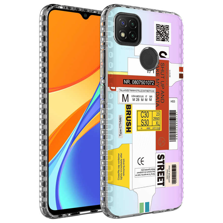 Xiaomi Uyumlu Redmi 9C Kılıf Airbag Kenarlı Renkli Desenli Silikon Tuhatu Elegans Kapak-No2