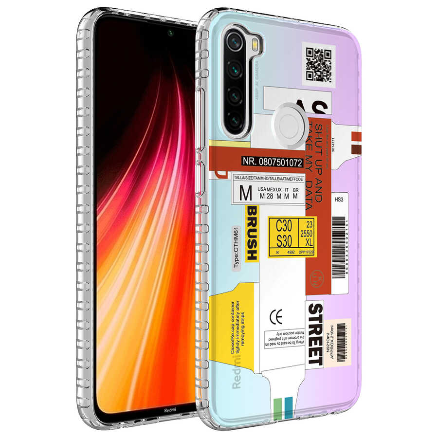 Xiaomi Uyumlu Redmi Note 8 Kılıf Airbag Kenarlı Renkli Desenli Silikon Tuhatu Elegans Kapak-No2