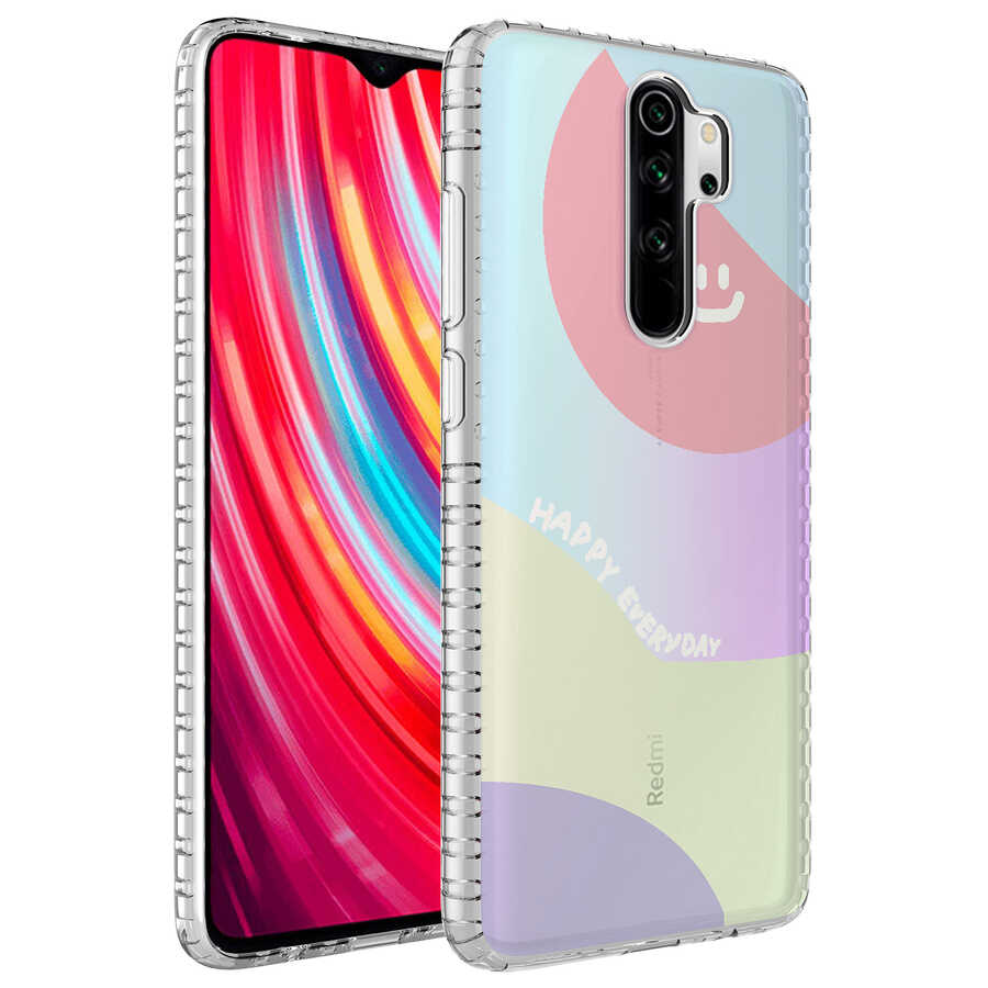 Xiaomi Uyumlu Redmi Note 8 Pro Kılıf Airbag Kenarlı Renkli Desenli Silikon Tuhatu Elegans Kapak-No7