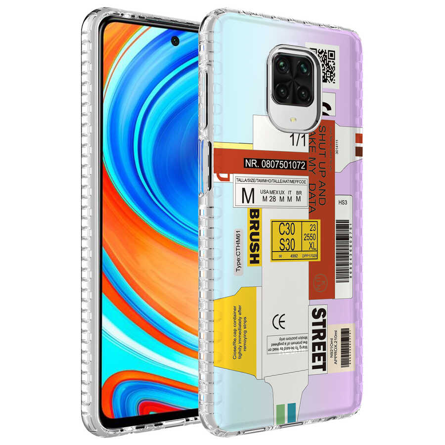 Xiaomi Uyumlu Redmi Note 9S Kılıf Airbag Kenarlı Renkli Desenli Silikon Tuhatu Elegans Kapak-No2