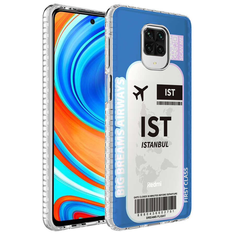 Xiaomi Uyumlu Redmi Note 9S Kılıf Airbag Kenarlı Renkli Desenli Silikon Tuhatu Elegans Kapak-No4