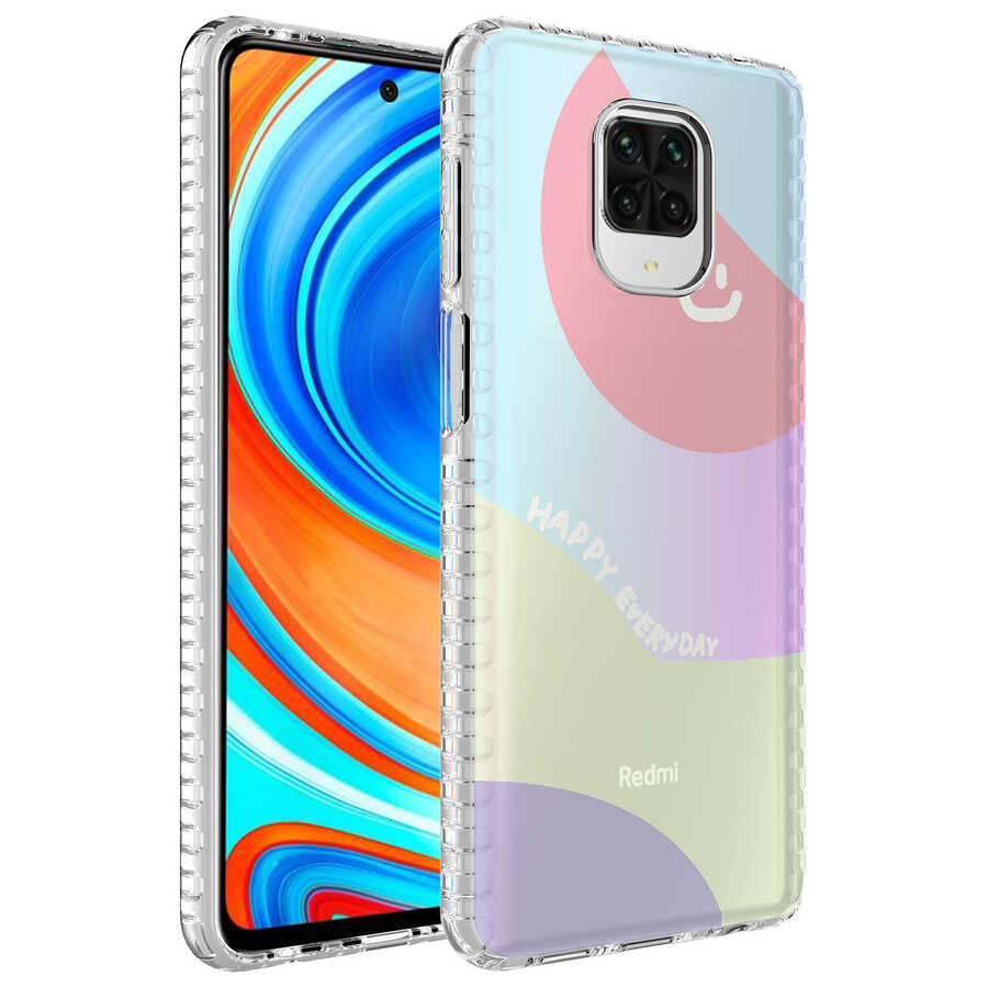 Xiaomi Uyumlu Redmi Note 9S Kılıf Airbag Kenarlı Renkli Desenli Silikon Tuhatu Elegans Kapak-No7