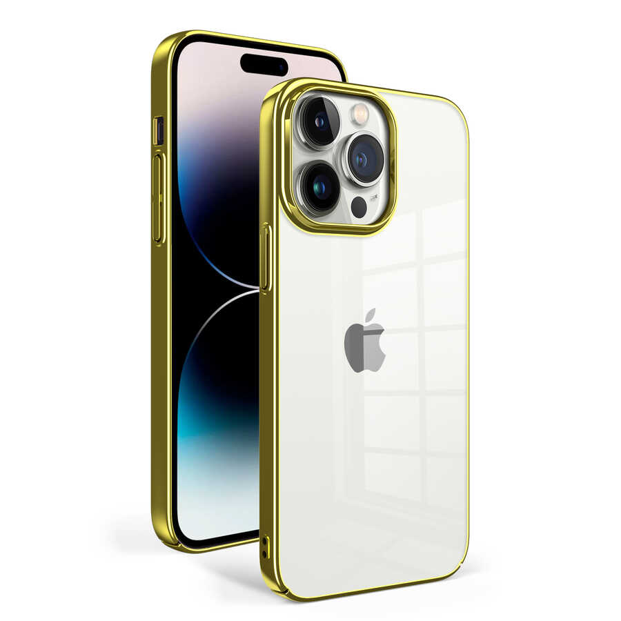 iPhone Uyumlu 14 Pro Kılıf Tuhatu Sun Kapak-Gold