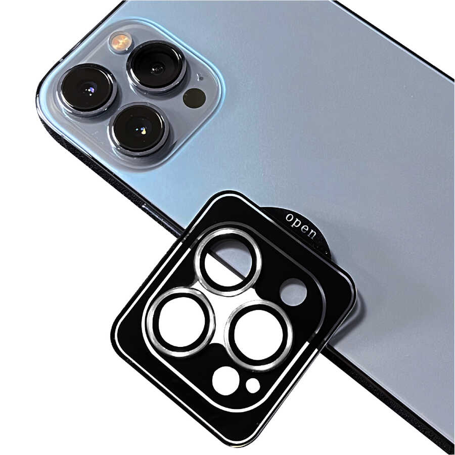 iPhone Uyumlu 14 Pro Tuhatu Lenscam Kamera Lens Koruyucu-Gümüş