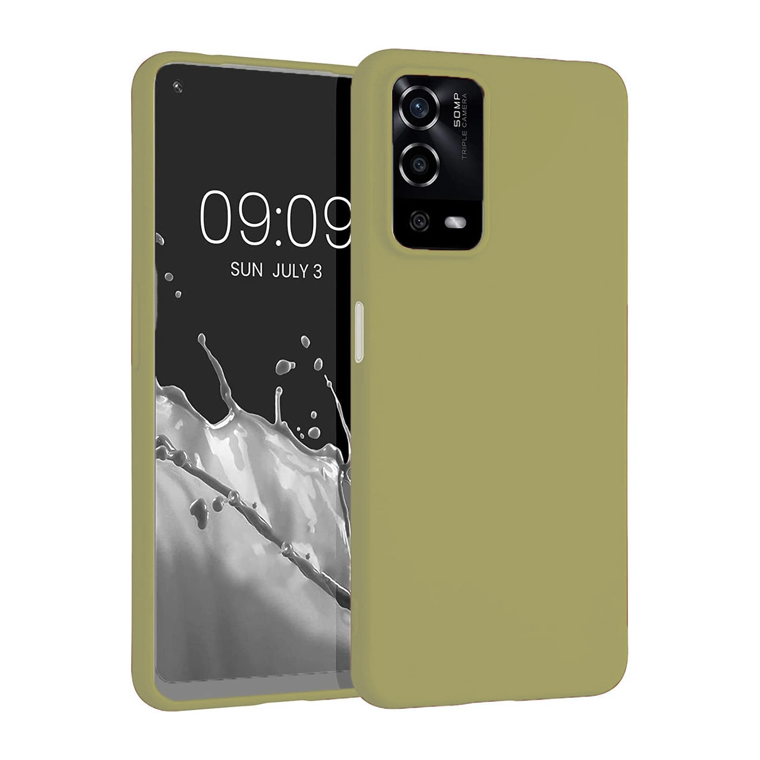 Oppo A55 4G Kılıf Tuhatu Marino Silikon Kapak-Gold