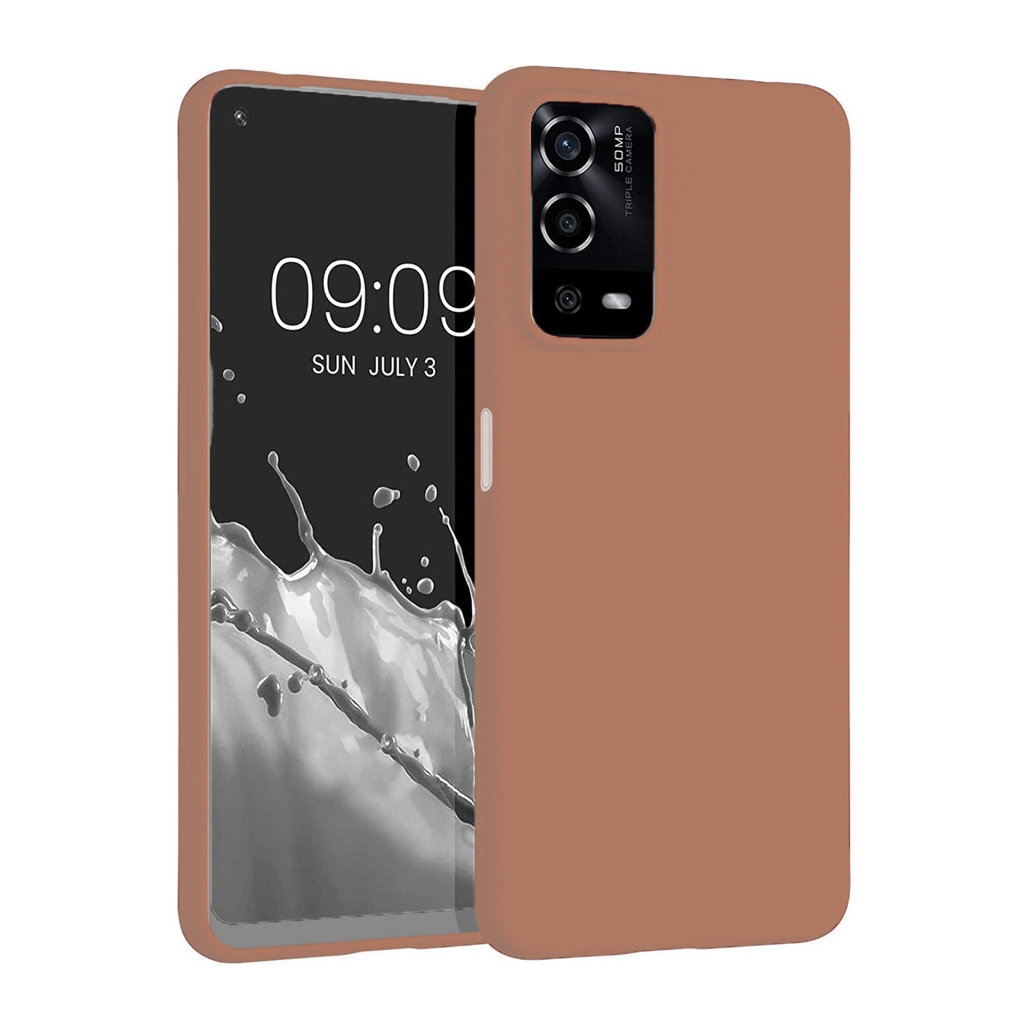 Oppo A55 4G Kılıf Tuhatu Marino Silikon Kapak-Rose gold