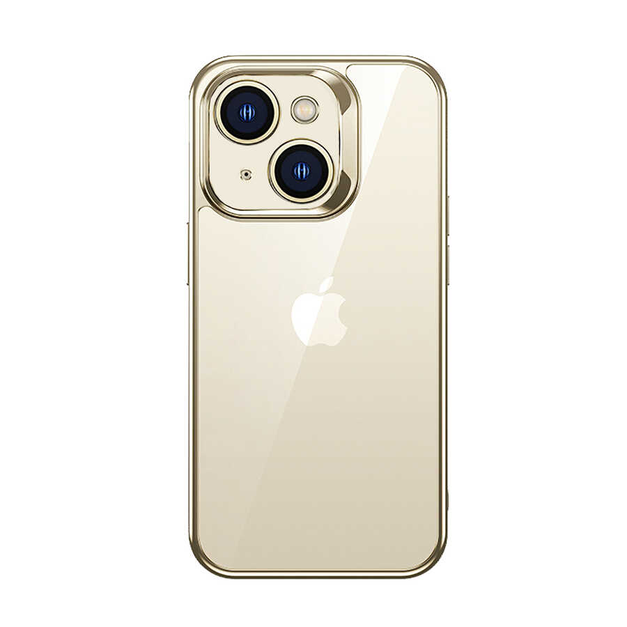 iPhone Uyumlu 14 Plus Kılıf Benks Electroplating TPU Kapak Ekran Koruyucu Hediyeli-Gold