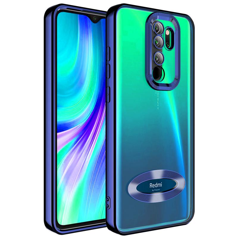 Xiaomi Uyumlu Redmi Note 8 Pro Kılıf Kamera Korumalı Logo Gösteren Tuhatu Omega Kapak-Lacivert