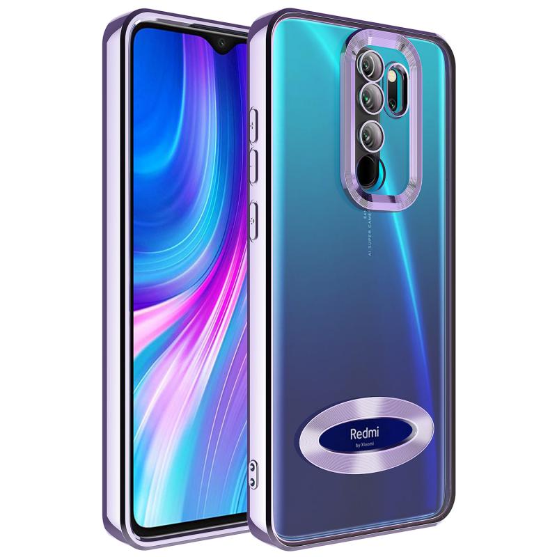 Xiaomi Uyumlu Redmi Note 8 Pro Kılıf Kamera Korumalı Logo Gösteren Tuhatu Omega Kapak-Lila