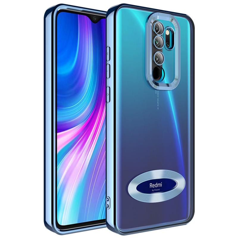 Xiaomi Uyumlu Redmi Note 8 Pro Kılıf Kamera Korumalı Logo Gösteren Tuhatu Omega Kapak-Sierra mavi