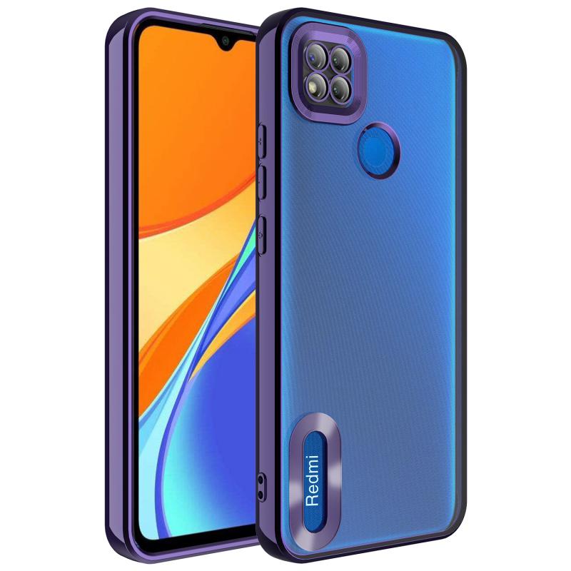 Xiaomi Uyumlu Redmi 9C Kılıf Kamera Korumalı Logo Gösteren Tuhatu Omega Kapak-Derin mor