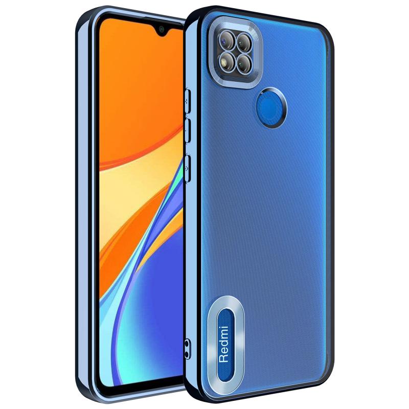 Xiaomi Uyumlu Redmi 9C Kılıf Kamera Korumalı Logo Gösteren Tuhatu Omega Kapak-Sierra mavi