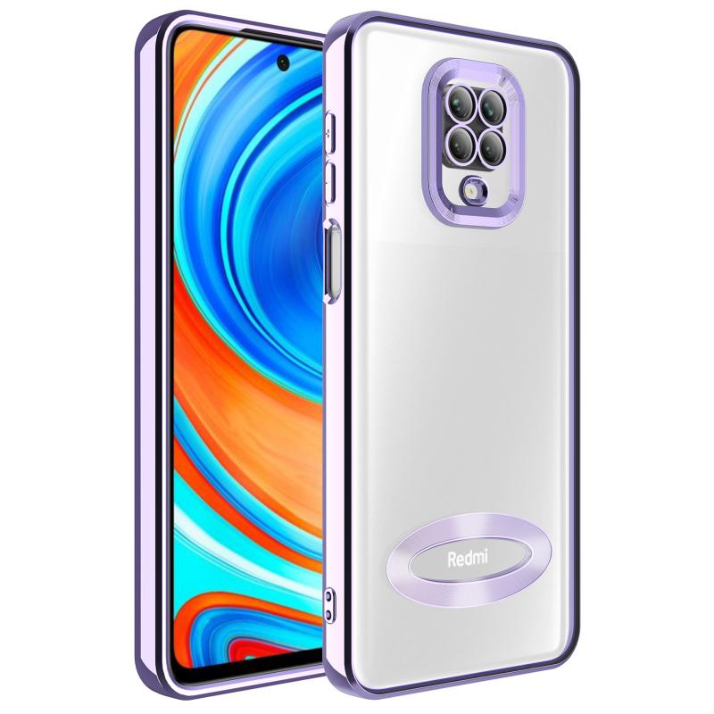 Xiaomi Uyumlu Redmi Note 9 Pro Kılıf Kamera Korumalı Logo Gösteren Tuhatu Omega Kapak-Lila