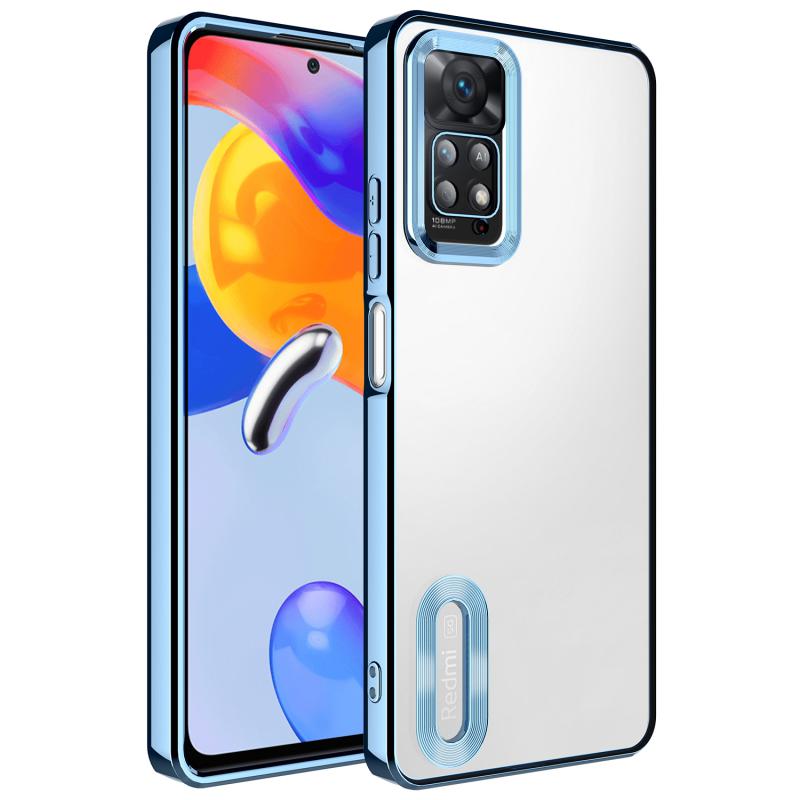 Xiaomi Uyumlu Redmi Note 11 Pro 5G Kılıf Kamera Korumalı Logo Gösteren Tuhatu Omega Kapak-Sierra mavi