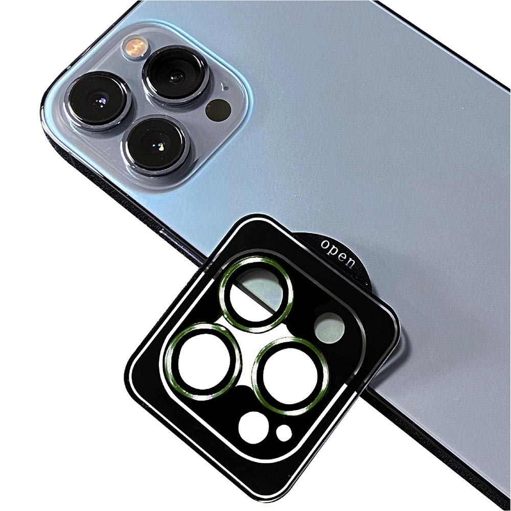 iPhone Uyumlu 11 Pro Tuhatu Lenscam Kamera Lens Koruyucu-Koyu yeşil