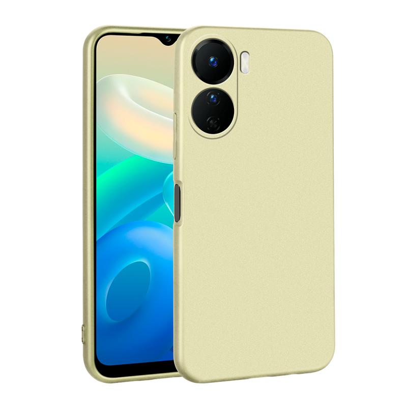 Vivo Y16 Kılıf Tuhatu Marino Silikon Kapak-Gold