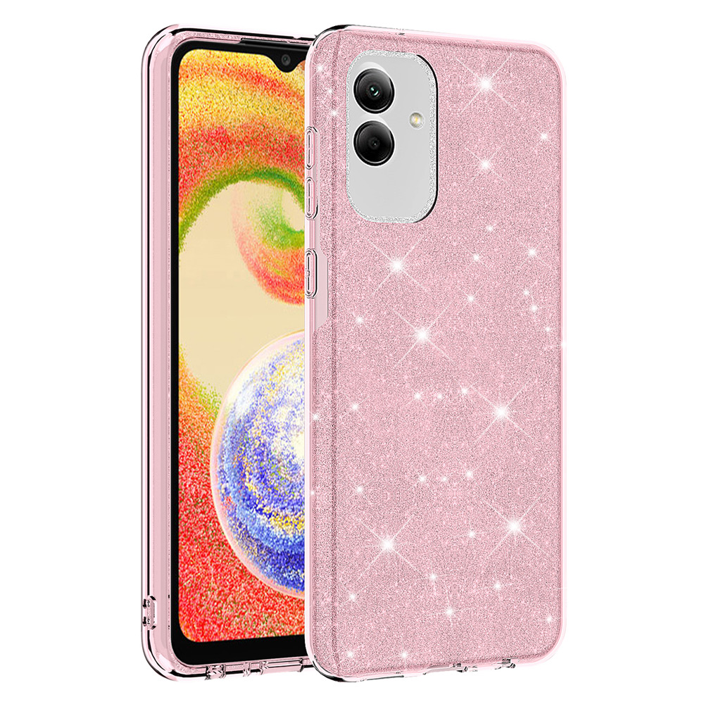 Galaxy Uyumlu A04 Kılıf Tuhatu Shining Silikon-Pembe