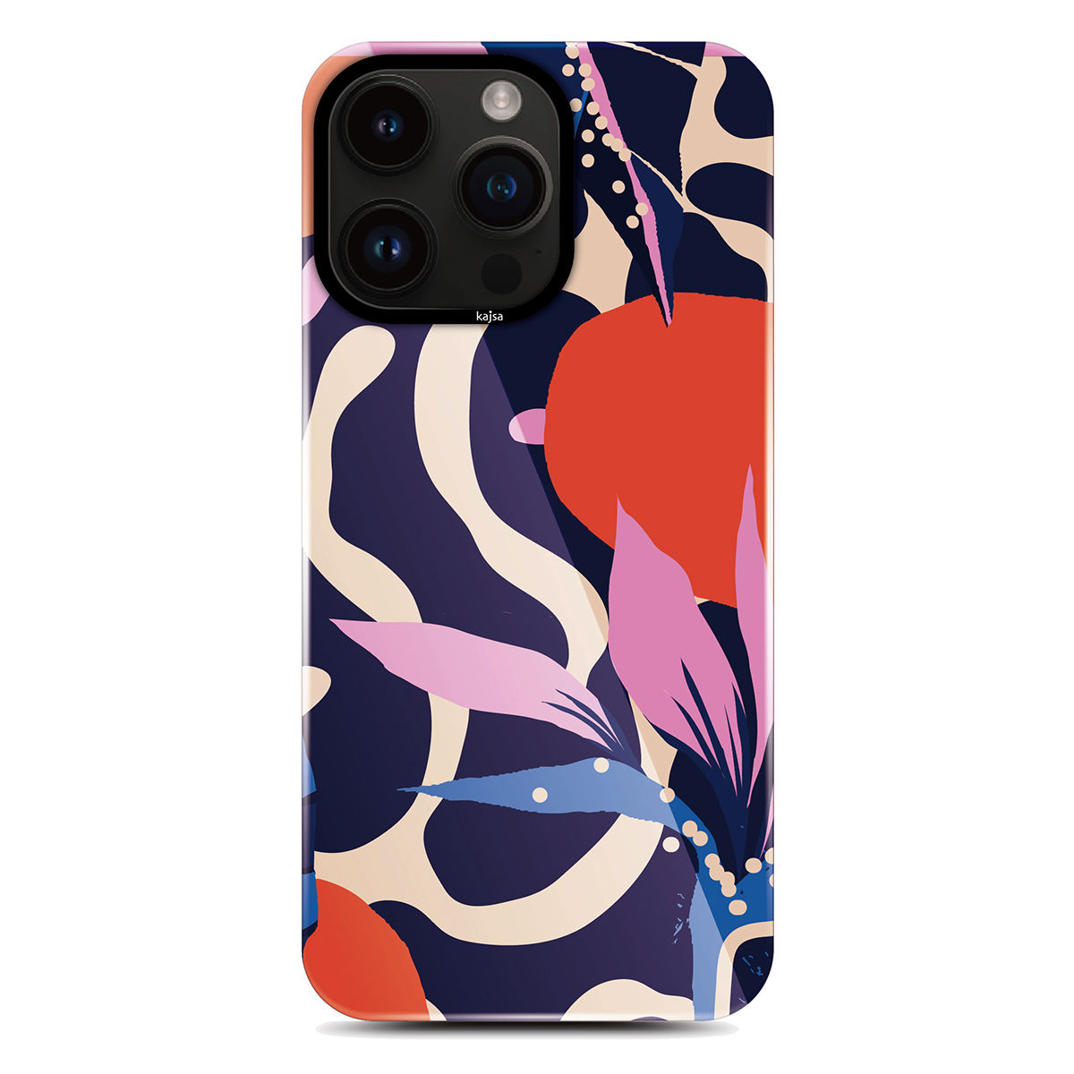 iPhone Uyumlu 14 Pro Kılıf HD Desenli Kajsa Shield Plus Flower Graphic Serisi Kapak-Mor