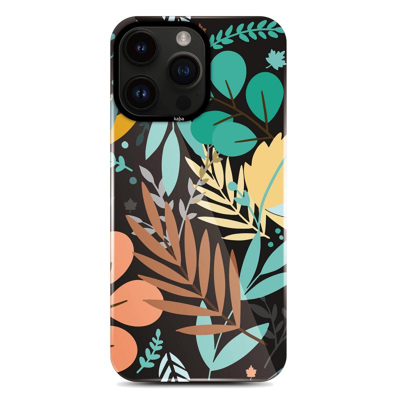 iPhone Uyumlu 14 Pro Kılıf HD Desenli Kajsa Shield Plus Flower Graphic Serisi Kapak-Siyah