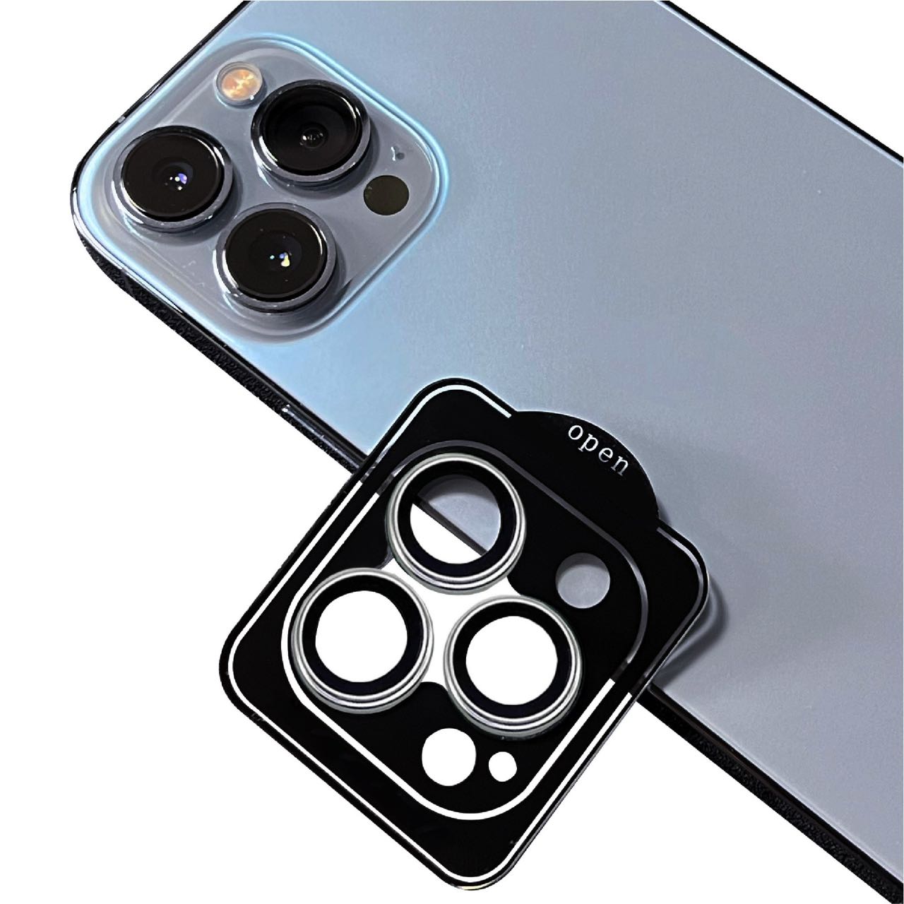 iPhone Uyumlu 14 Pro Tuhatu CL-11 Safir Parmak İzi Bırakmayan Anti-Reflective Kamera Lens Koruyucu-Gümüş