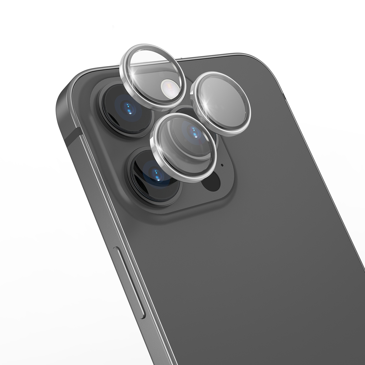 iPhone Uyumlu 14 Pro Go Des CL-10 Kamera Lens Koruyucu-Gümüş