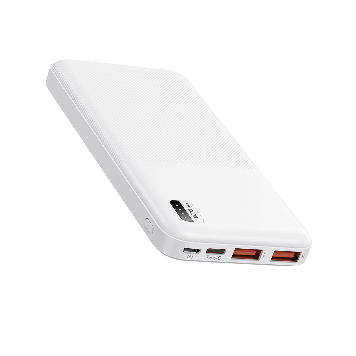 Xipin PX721 Hızlı Şarj Özellikli LED Işık Göstergeli Dual USB Taşınabilir Powerbank 10000mAh-Beyaz