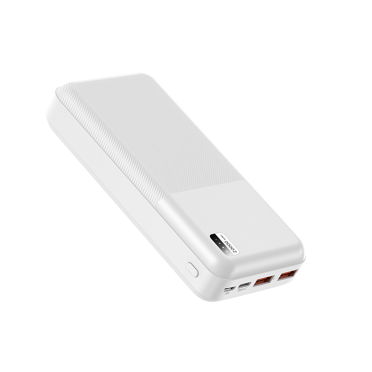 Xipin PX722 Hızlı Şarj Özellikli LED Işık Göstergeli Dual USB Taşınabilir Powerbank 20000mAh-Beyaz