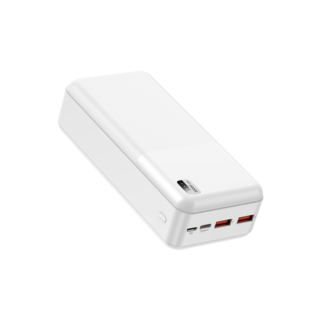 Xipin PX723 Hızlı Şarj Özellikli LED Işık Göstergeli Dual USB Taşınabilir Powerbank 30000mAh-Beyaz