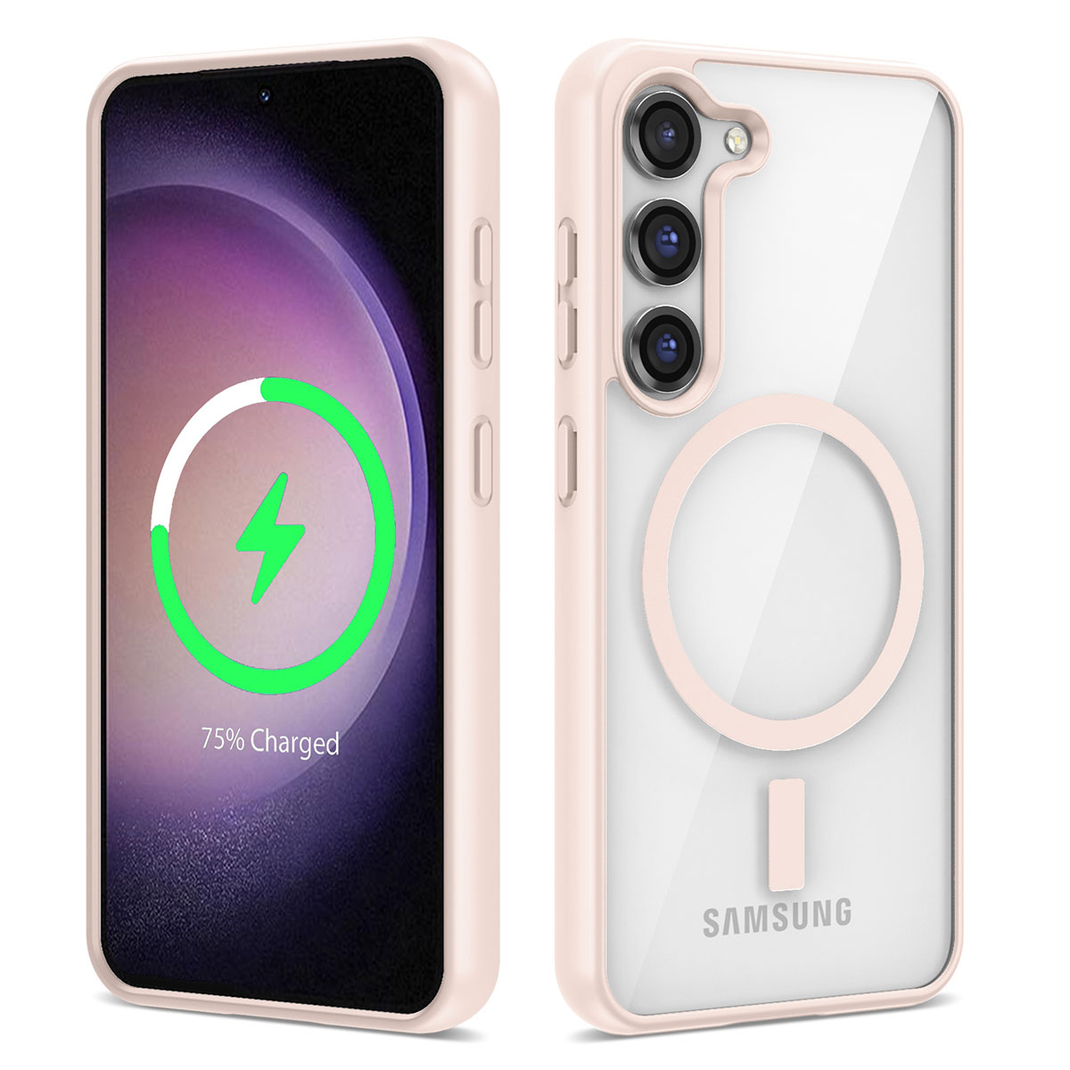 Galaxy Uyumlu S22 Plus Kılıf Magsafe Wireless Şarj Özellikli Silikon Tuhatu Ege Kapak-Pembe