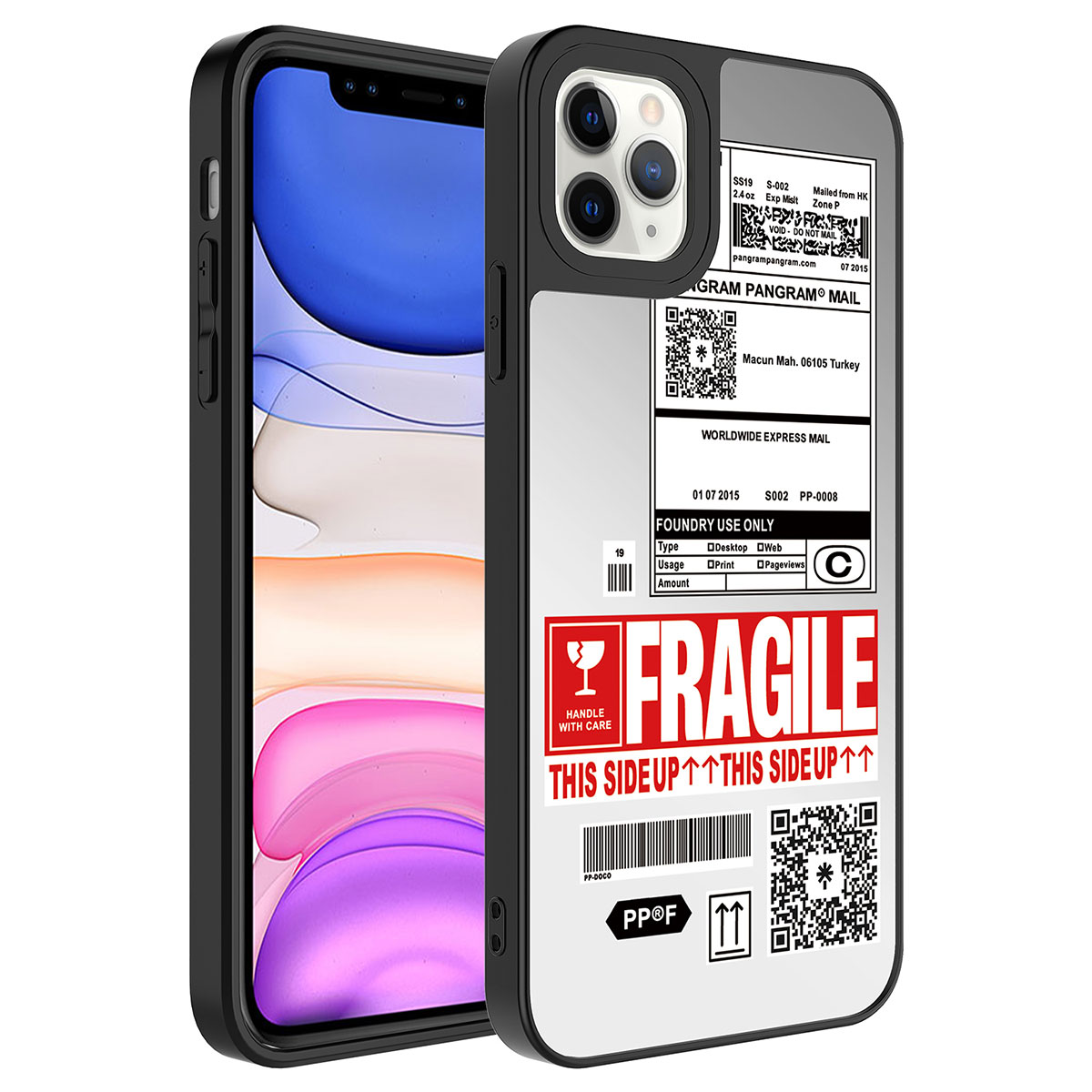 iPhone Uyumlu 11 Pro Kılıf Aynalı Desenli Kamera Korumalı Parlak Tuhatu Mirror Kapak-Fragile